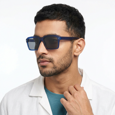 Eyejack Blue Wayfarer Sunglasses for Men & Women (5618CL1042)