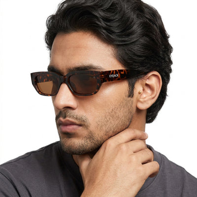Eyejack Demi Brown Rectangle Sunglasses for Men & Women (3563CL988)