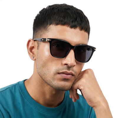 Eyejack Square Sunglasses for Men & Women (Black Lens | Black Frame - 90161CL770)