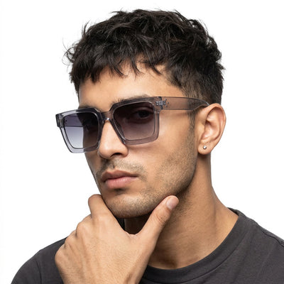 Eyejack Grey Square Sunglasses for Men & Women (98018CL1155)