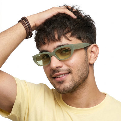Eyejack Olive Rectangle Sunglasses for Men & Women (3563CL985)