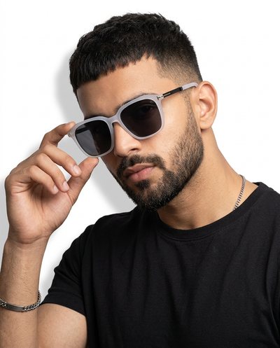 Eyejack Transparent Square Polarized Sunglasses for Men & Women (7524PCL1275)