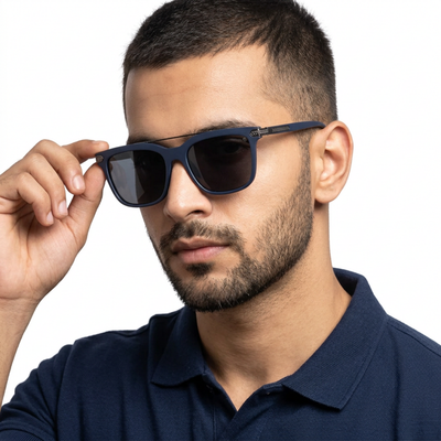 Eyejack Blue Wayfarer Polarized Sunglasses for Men & Women (868PCL2138)
