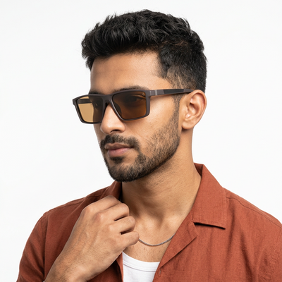 Eyejack Rectangle Polarized Sunglasses for Men & Women (Brown Lens | Brown Frame - 17003PCL751)