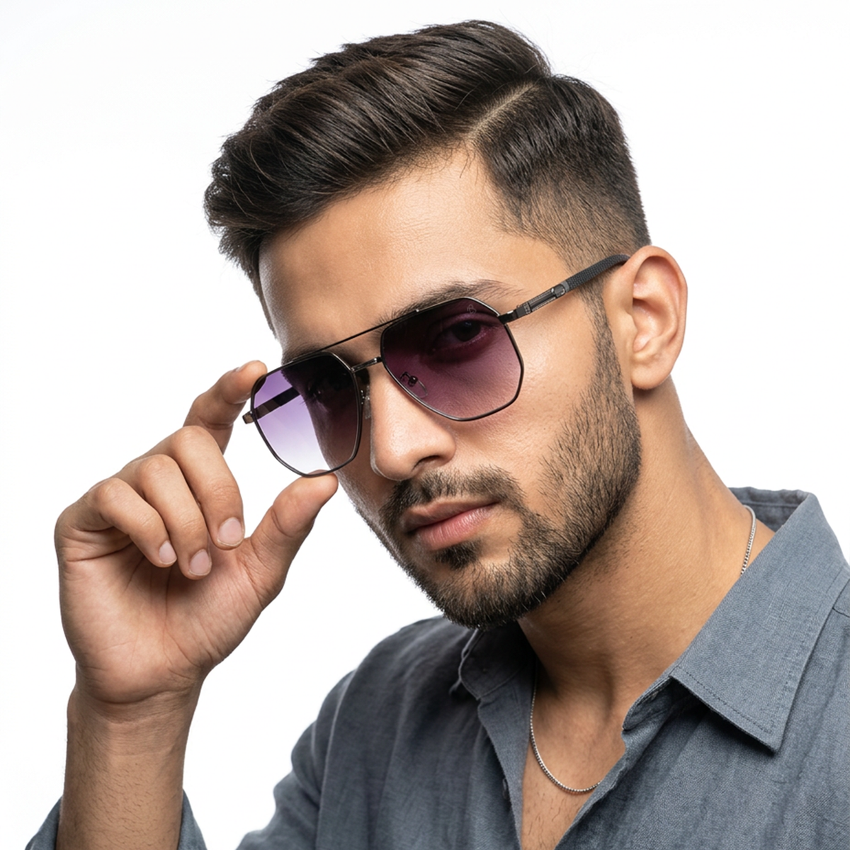 Eyejack Grey Square Sunglasses for Men & Women (7009CL874)