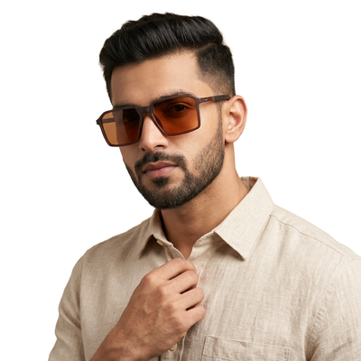 Eyejack Brown Square Polarized Sunglasses for Men & Women (6229PCL1124)