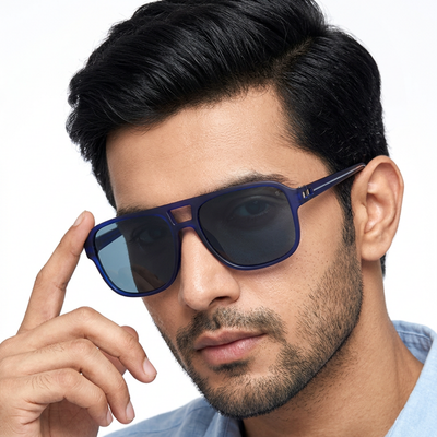 Eyejack Blue Wayfarer Sunglasses for Men & Women (PG07CL1078)