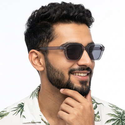 Eyejack Grey Square Sunglasses for Men & Women (3740CL1000)