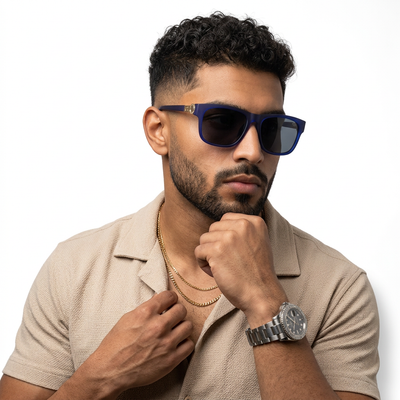 Eyejack Blue Wayfarer Sunglasses for Men & Women (2313CL1036)