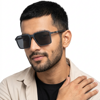Eyejack Blue Square Polarized Sunglasses for Men & Women (6229PCL1123)