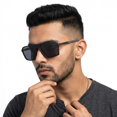 Eyejack Black Wayfarer Polarized Sunglasses for Men & Women (91127PCL1132)