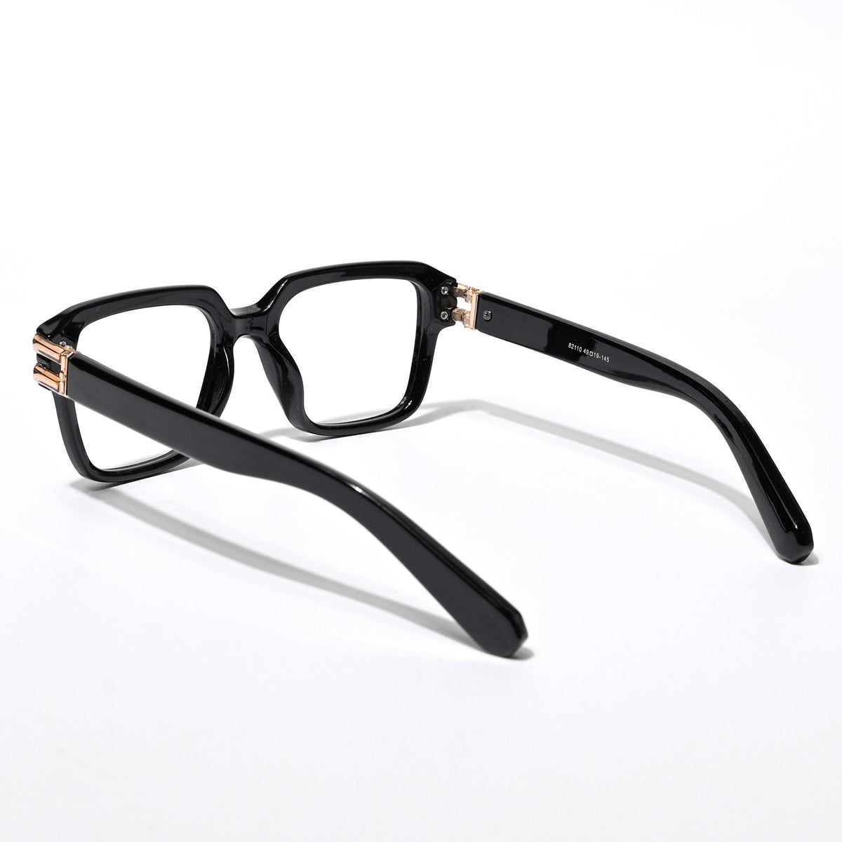 Eyejack Wolf Shine Black Square Eyeglasses for Men & Women (82110CL586-C1)