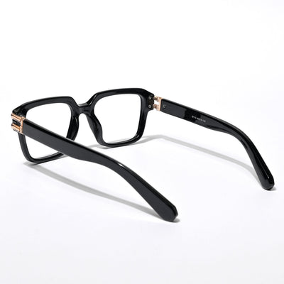 Eyejack Wolf Shine Black Square Eyeglasses for Men & Women (82110CL586-C1)