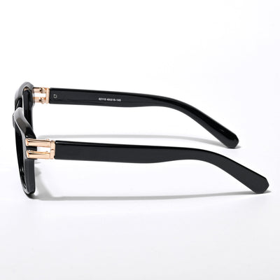 Eyejack Wolf Shine Black Square Eyeglasses for Men & Women (82110CL586-C1)