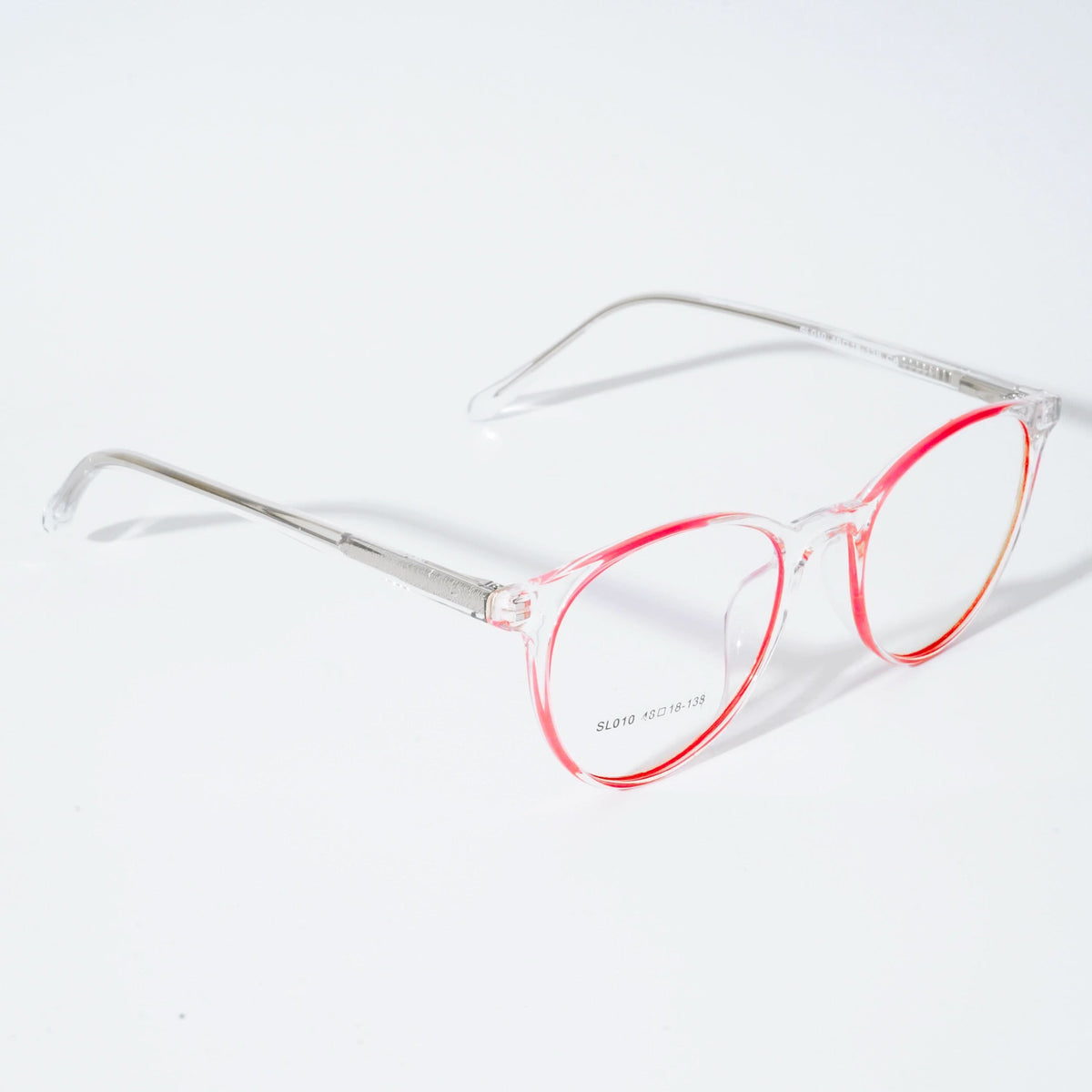 EyeJack Vortex Transparent Red Cateye Eyeglasses for Men & Women (SL010CL61-C7)