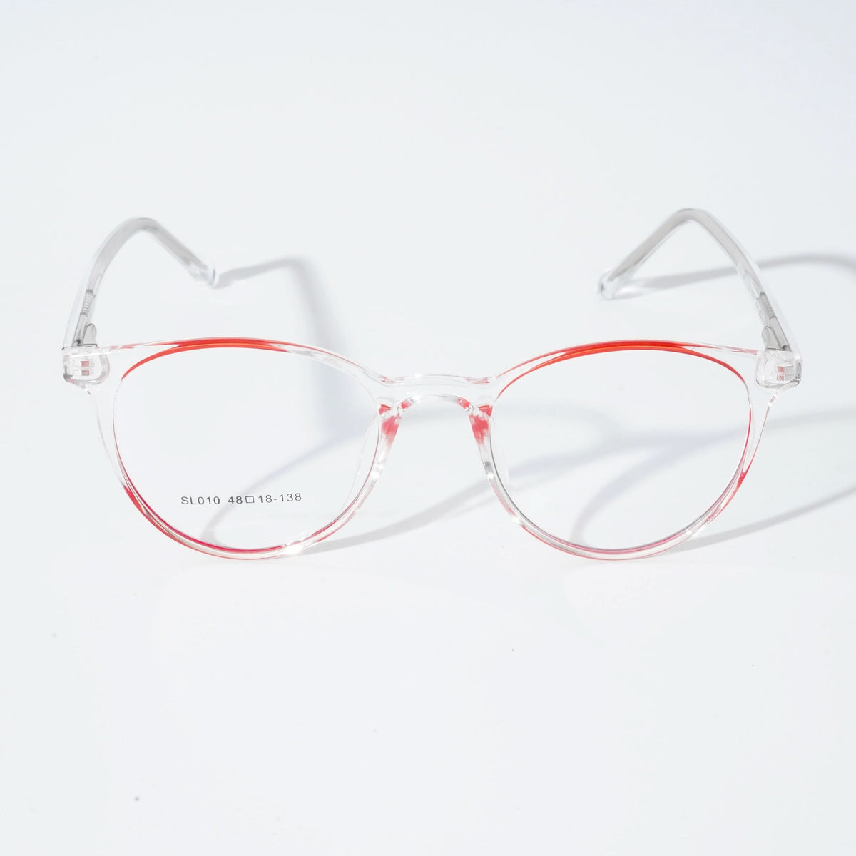 EyeJack Vortex Transparent Red Cateye Eyeglasses for Men & Women (SL010CL61-C7)