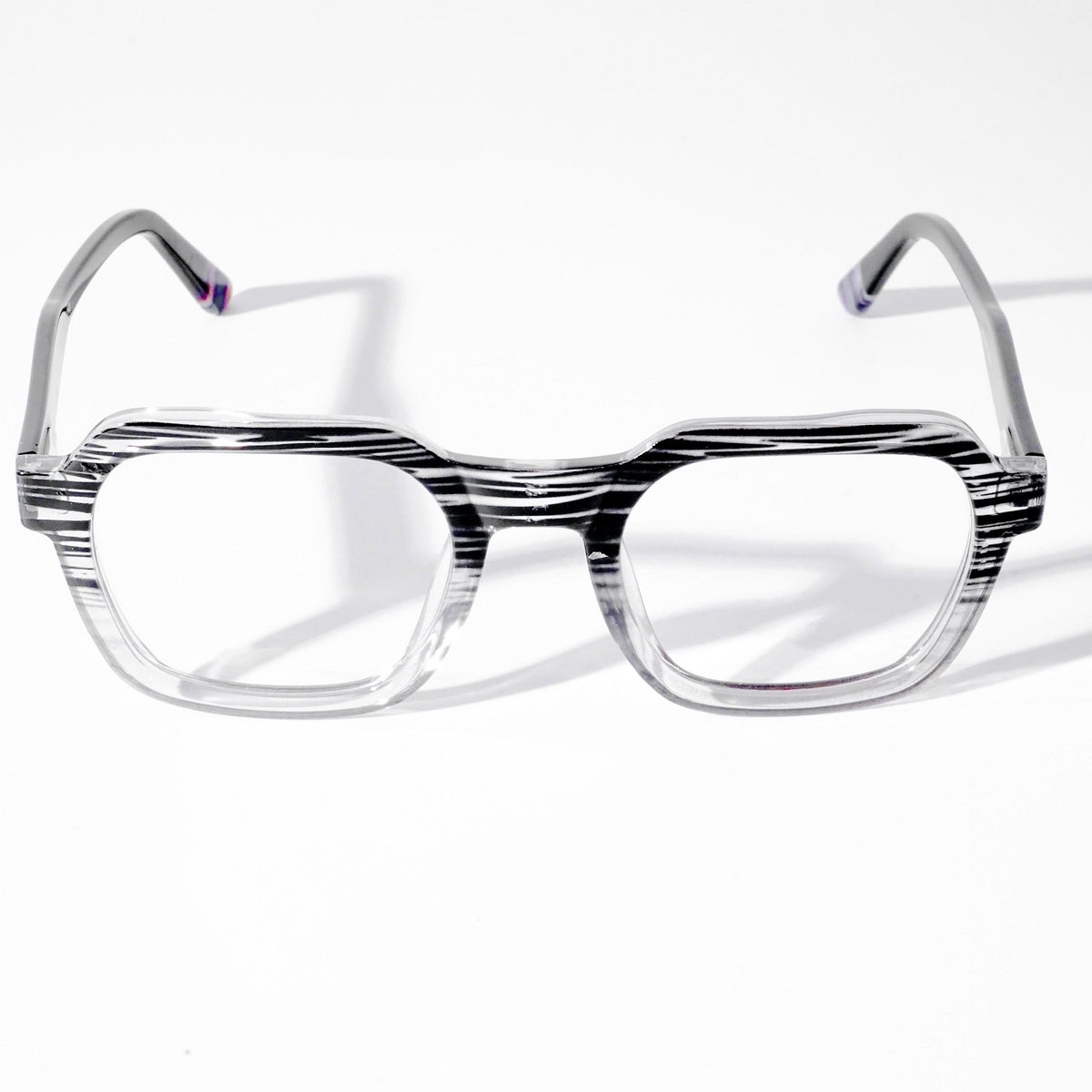 EyeJack Astra Black & Grey Square Eyeglasses for Men & Women (TR6603CL89-C5)
