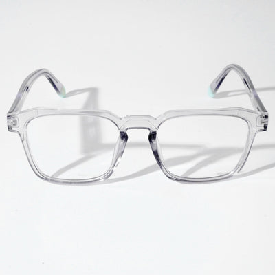 EyeJack Astra Transparent Grey Square Eyeglasses for Men & Women (TR6601CL65-C3)