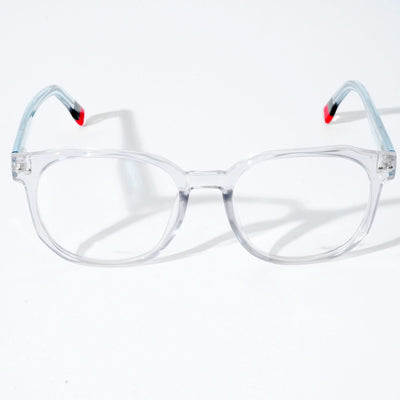 EyeJack Astra Transparent Blue Square Eyeglasses for Men & Women (TR6604CL102-C7)