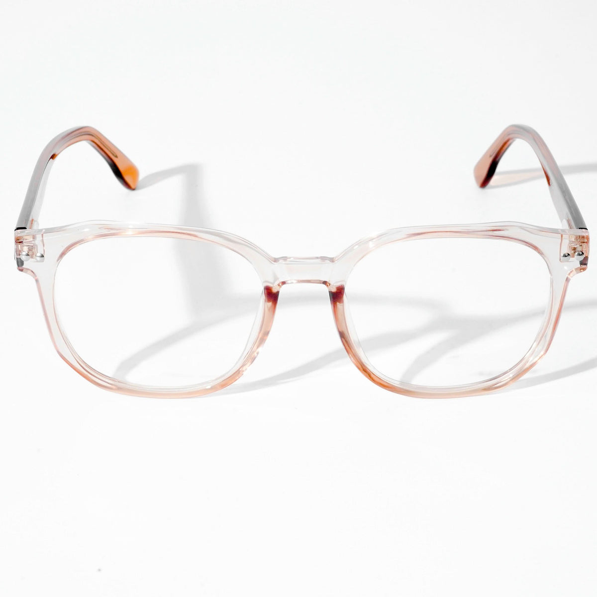 EyeJack Astra Transparent Brown Square Eyeglasses for Men & Women (TR6604CL101-C6)