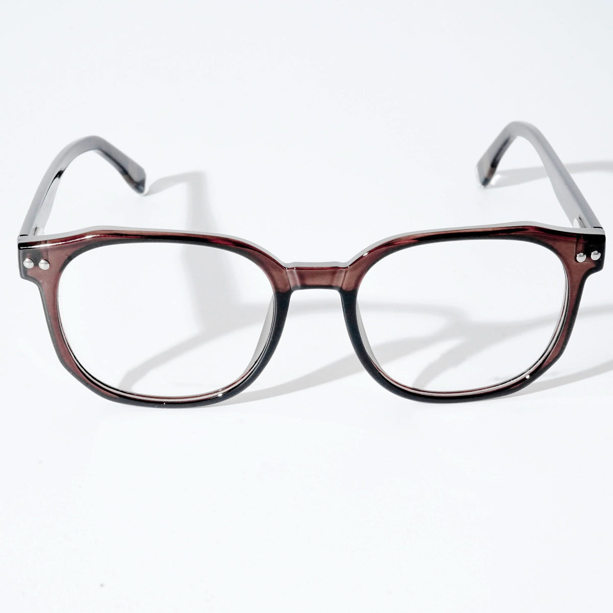 EyeJack Astra Brown Square Eyeglasses for Men & Women (TR6604CL103-C8)