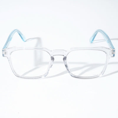 EyeJack Astra Transparent Blue Square Eyeglasses for Men & Women (TR6601CL70-C8)