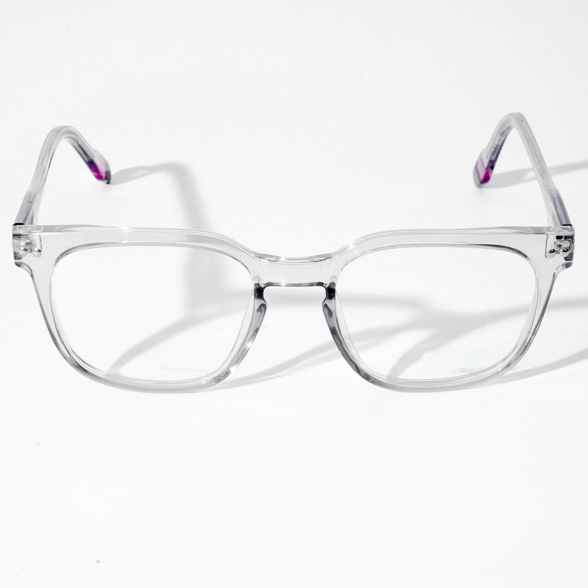 EyeJack Astra Transparent Grey Square Eyeglasses for Men & Women (TR6605CL108-C3)