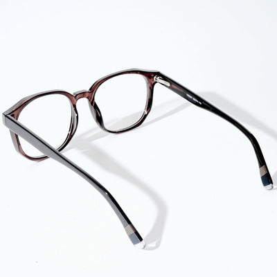 EyeJack Astra Brown Square Eyeglasses for Men & Women (TR6604CL103-C8)