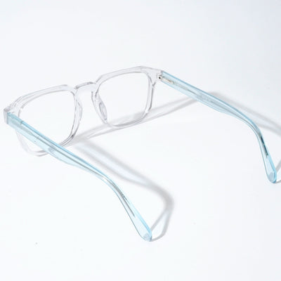 EyeJack Astra Transparent Blue Square Eyeglasses for Men & Women (TR6601CL70-C8)