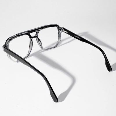 EyeJack Astra Black & Grey Wayfarer Eyeglasses for Men & Women (TR6606CL121-C5)