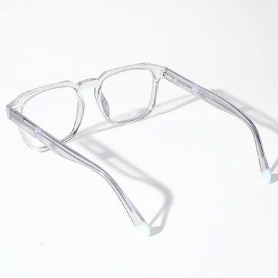 EyeJack Astra Transparent Grey Square Eyeglasses for Men & Women (TR6601CL65-C3)