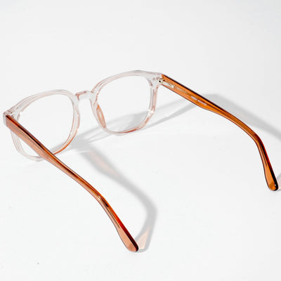EyeJack Astra Transparent Brown Square Eyeglasses for Men & Women (TR6604CL101-C6)