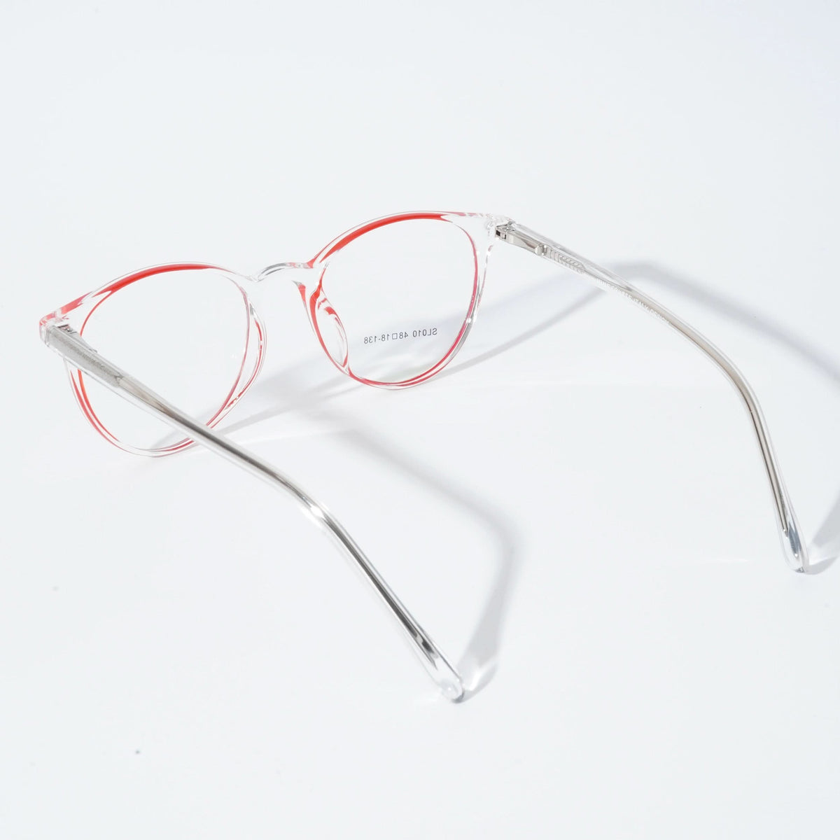 EyeJack Vortex Transparent Red Cateye Eyeglasses for Men & Women (SL010CL61-C7)