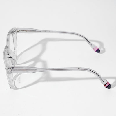 EyeJack Astra Transparent Grey Square Eyeglasses for Men & Women (TR6605CL108-C3)