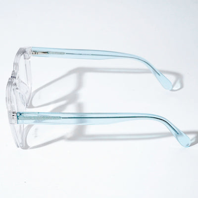 EyeJack Astra Transparent Blue Square Eyeglasses for Men & Women (TR6601CL70-C8)